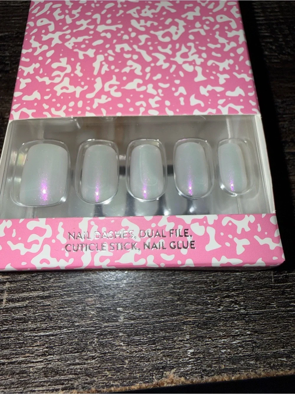 'Opal’s Lessons in Patience - White Iridescent Press-On Nails